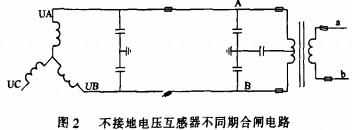 不接地电压互感器不同期合闸电路